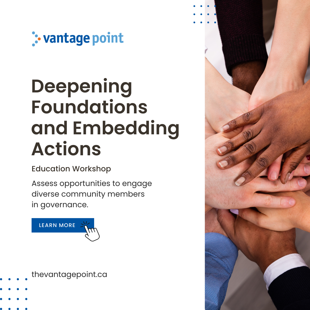 Join Vantage Point's Deepening Foundations and Embedding Actions workshop on May 7.
